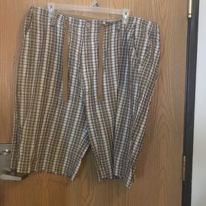 𝅺n106115 mens Grey White Brown plaid shorts 4xl A-42